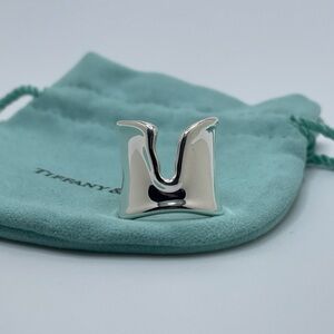 Tiffany & Co Elsa Peretti Sterling Silver Split Ring Size 8